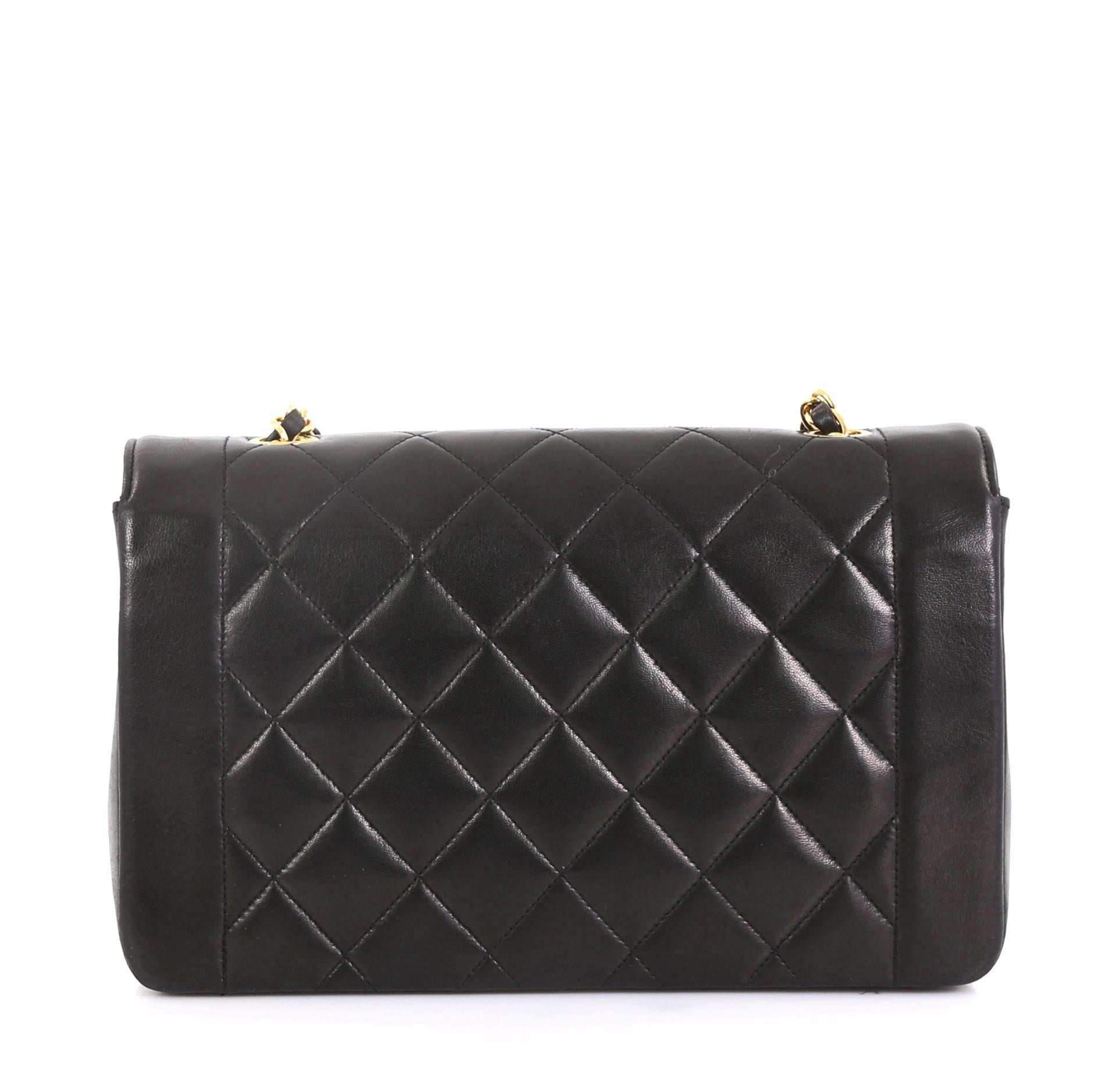 Chanel Vintage Diana Flap Bag Quilted Lambskin Medium In Good Condition In NY, NY