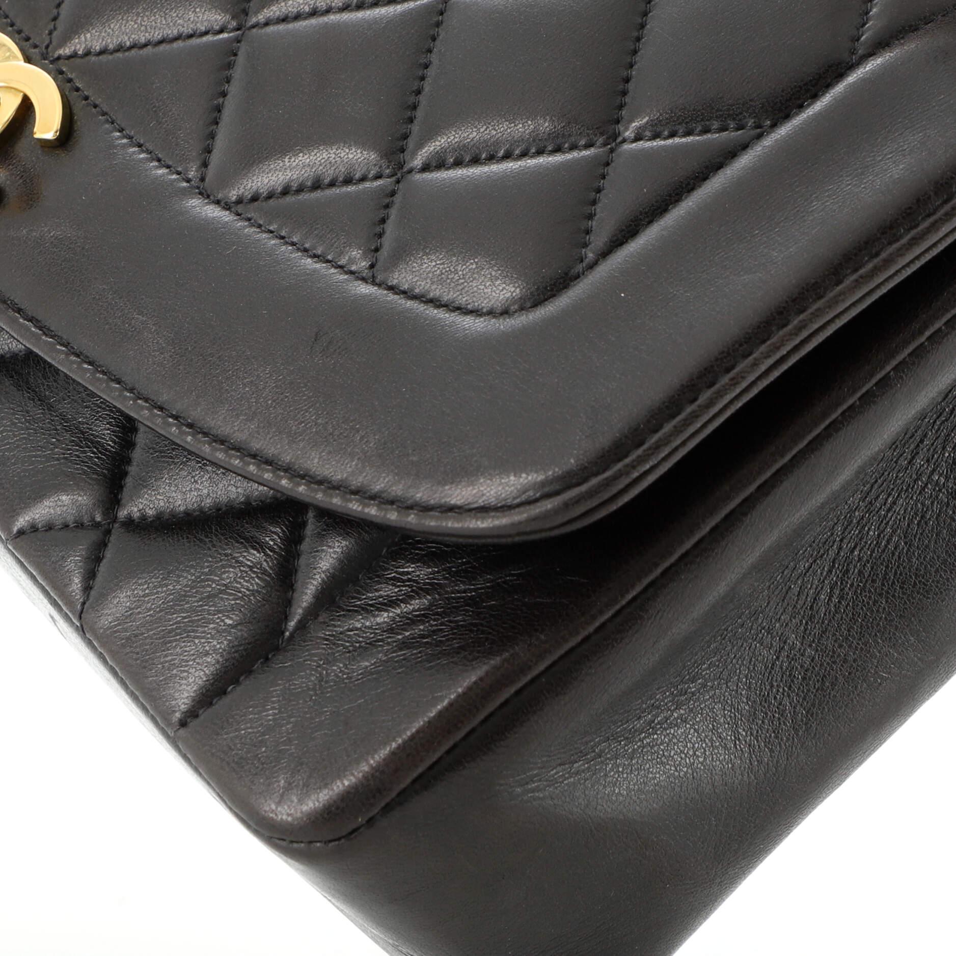 Black Chanel Vintage Diana Flap Bag Quilted Lambskin Medium