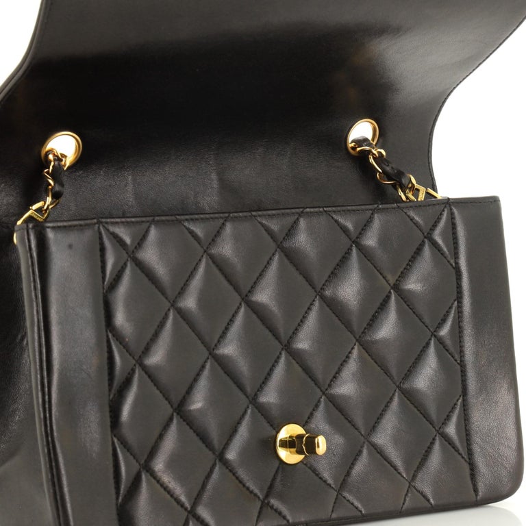 Chanel Vintage Diana Flap Bag Quilted Lambskin Medium For Sale at 1stdibs