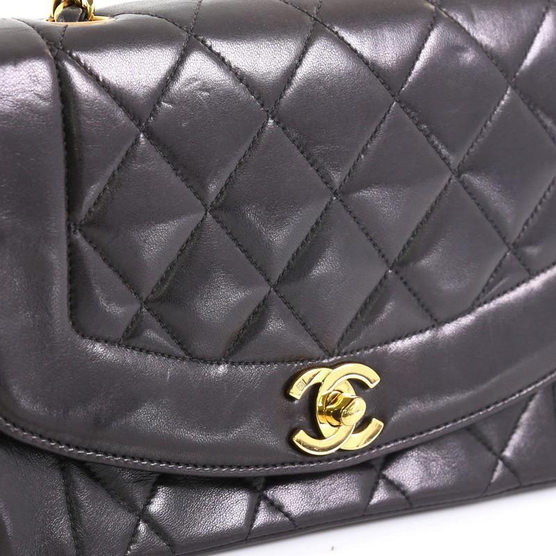 Chanel Vintage Diana Flap Bag Quilted Lambskin Small  5