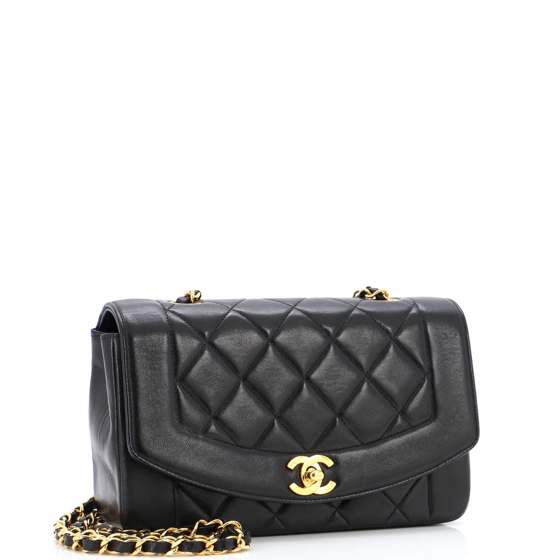 Chanel Vintage Diana Flap Bag Quilted Lambskin Small In Fair Condition In NY, NY