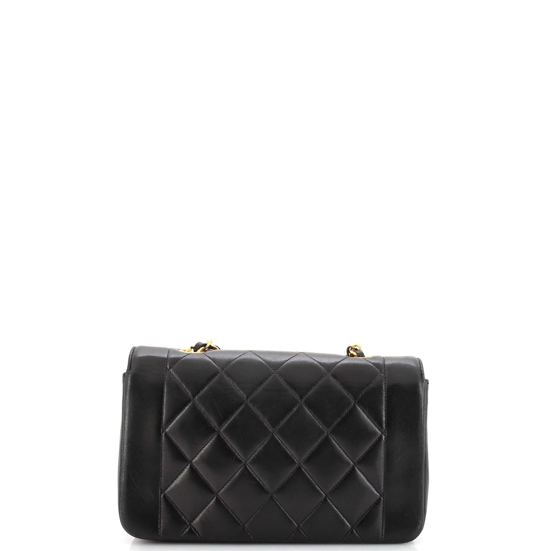 Women's Chanel Vintage Diana Flap Bag Quilted Lambskin Small