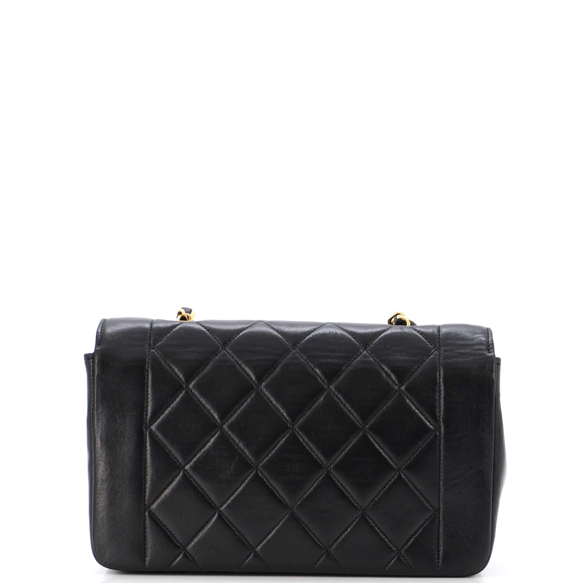 Women's Chanel Vintage Diana Flap Bag Quilted Lambskin Small