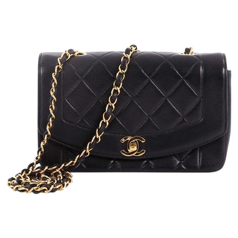 Chanel Vintage Diana Flap Bag Quilted Lambskin Small