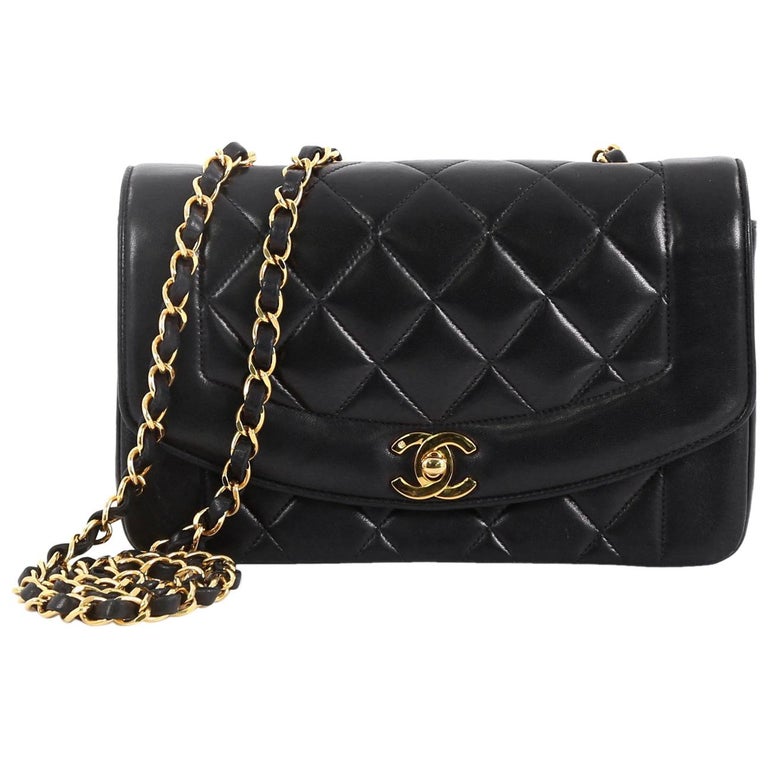 Chanel Vintage Diana Flap Bag Quilted Lambskin Small, at 1stDibs