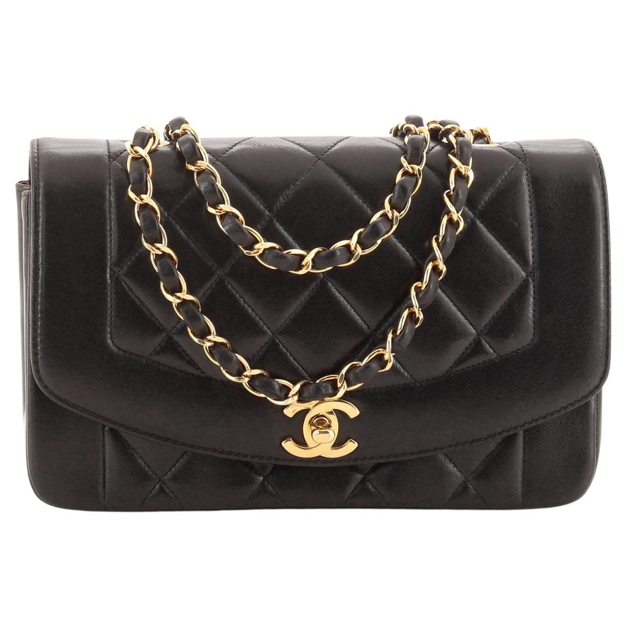 Chanel Vintage Diana Flap Bag Quilted Lambskin Small