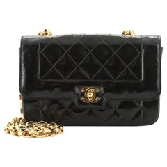 Chanel Vintage Diana Flap Bag Quilted Patent Mini 