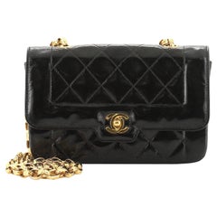 Chanel Vintage Diana Flap Bag Quilted Patent Mini