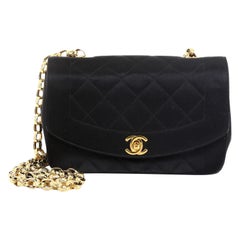 Chanel Vintage Diana Flap Bag Quilted Satin Small