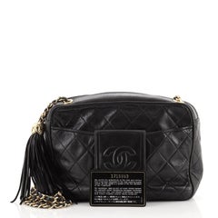 Chanel Vintage Double Chain CC Umhängetasche gesteppt Lammfell klein