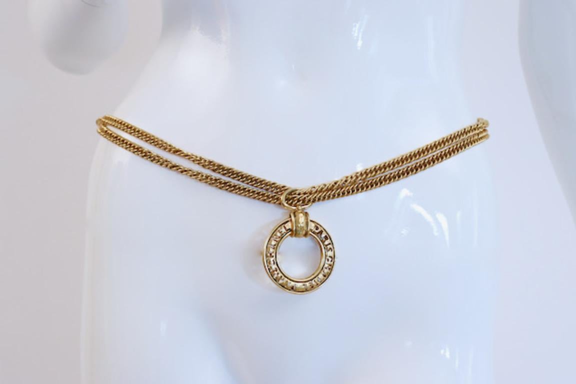 CHANEL Vintage Double Chain Necklace or Belt Magnifying Glass For Sale 1