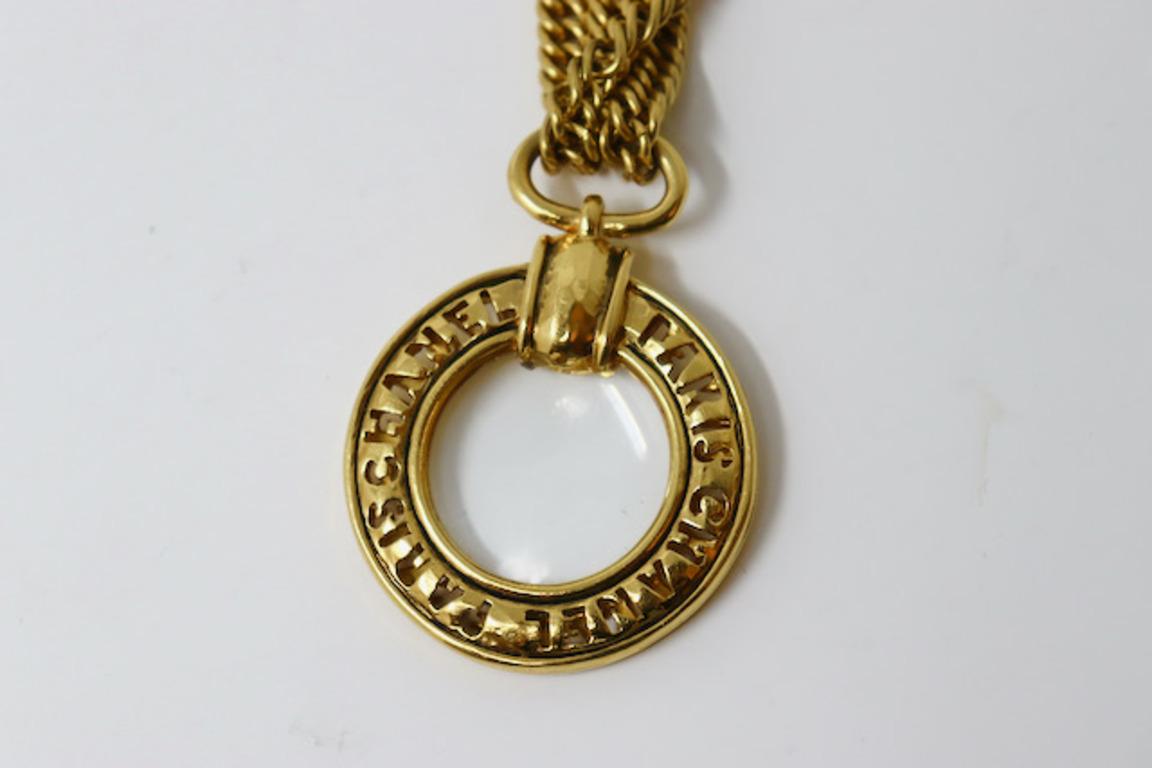 CHANEL Vintage Double Chain Necklace or Belt Magnifying Glass For Sale 2