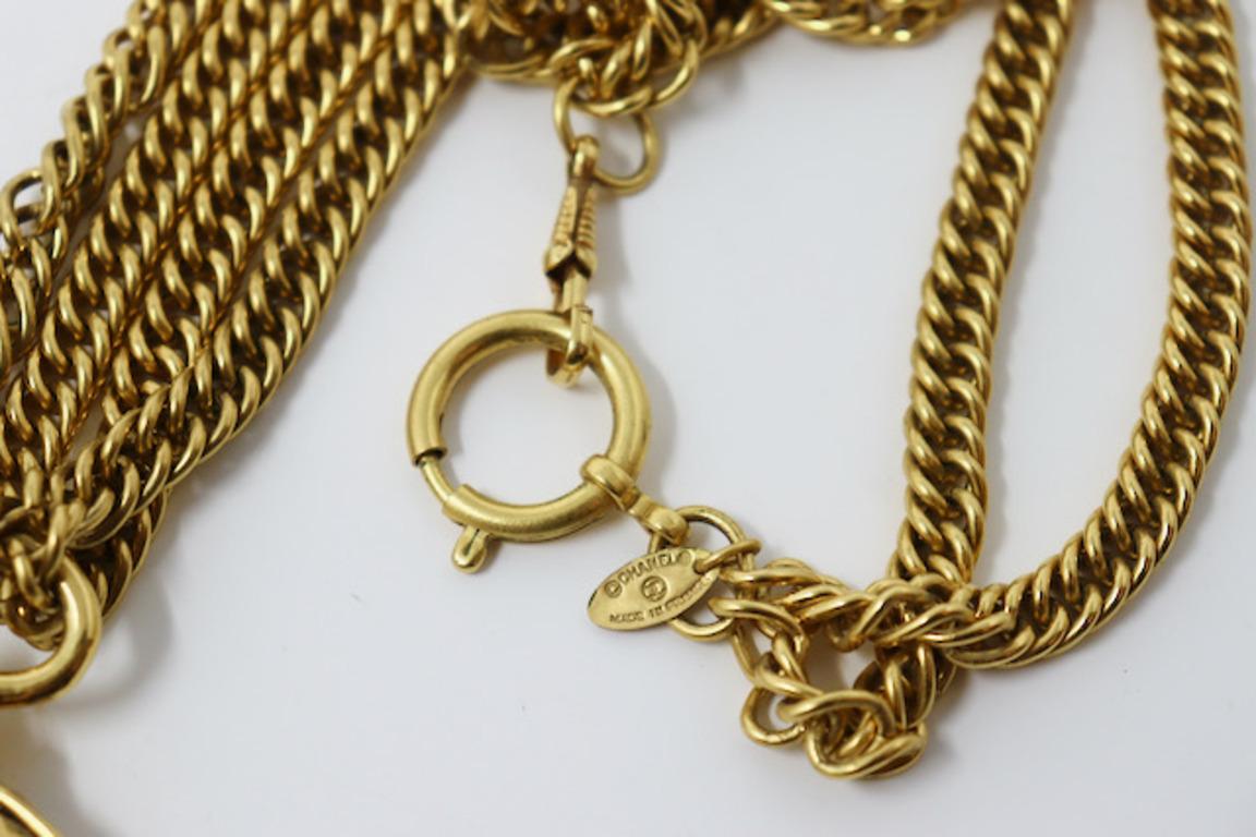 CHANEL Vintage Double Chain Necklace or Belt Magnifying Glass For Sale 3