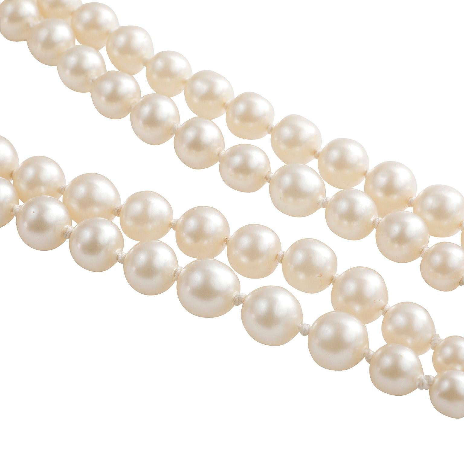 chanel double strand pearl necklace