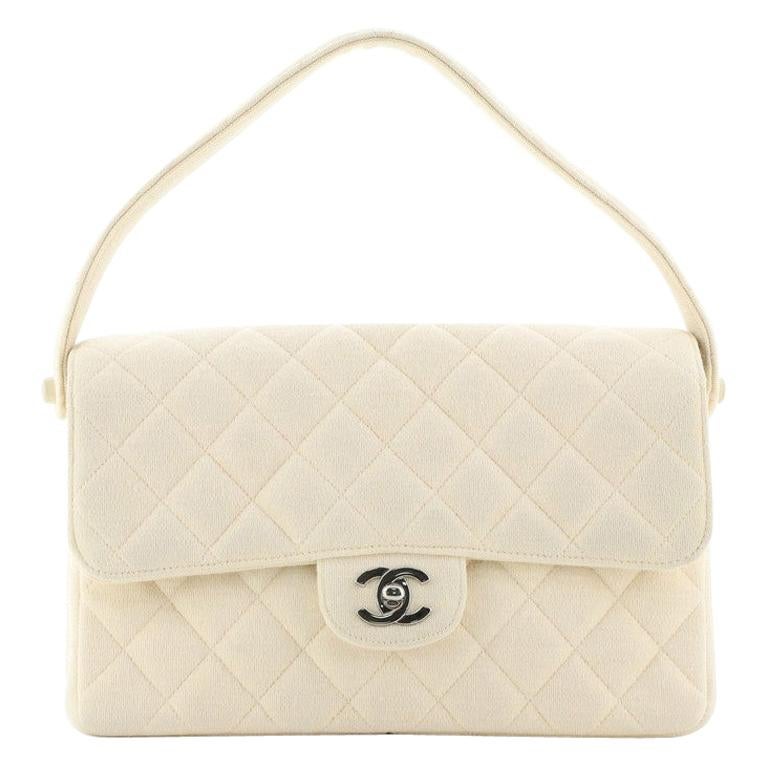 Chanel Vintage Double Sided Flap Bag Quilted Jersey Medium at 1stDibs
