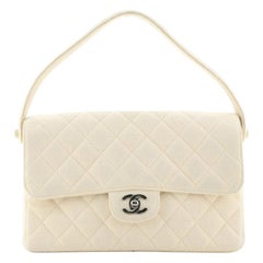 Chanel Vintage Double Sided Flap Bag Quilted Jersey Medium