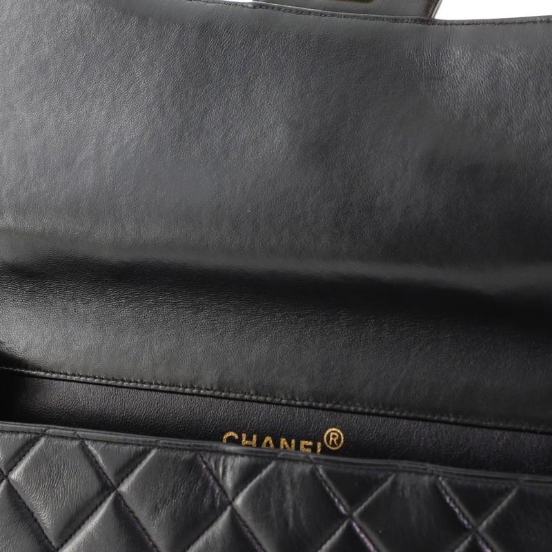 Women's or Men's Chanel Vintage Double Sided Flap Bag Quilted Lambskin Jumbo