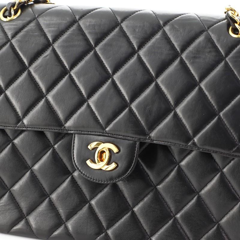 Chanel Vintage Double Sided Flap Bag Quilted Lambskin Jumbo 1