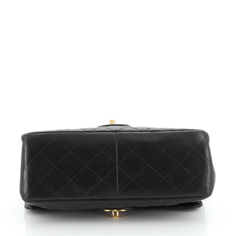 Black Chanel Vintage Double Sided Flap Bag Quilted Lambskin Small