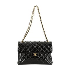 Chanel Vintage Double Sided Flap Bag Quilted Patent Jumbo