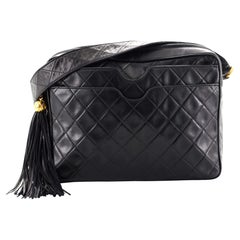 Chanel Vintage Double Slit Pocket Camera Bag Quilted Lambskin Medium