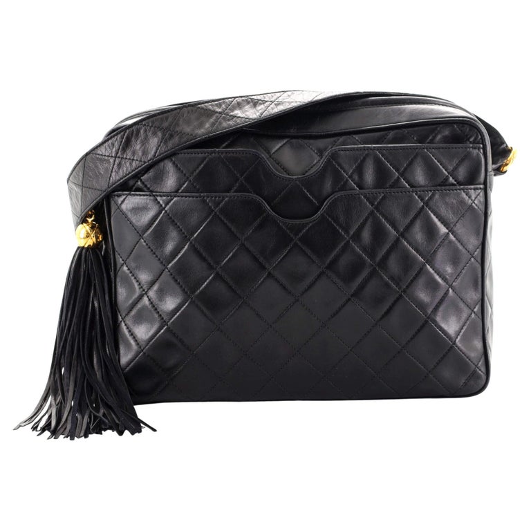 Chanel Vintage Double Slit Pocket Camera Bag Quilted Lambskin Medium ...