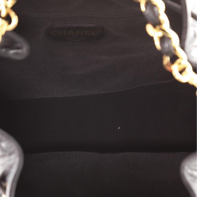 Chanel Vintage Drawstring Backpack Quilted Caviar Small In Good Condition In NY, NY