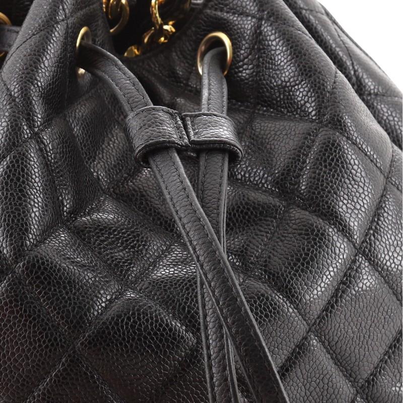 Chanel Vintage Drawstring Backpack Quilted Caviar Small 1