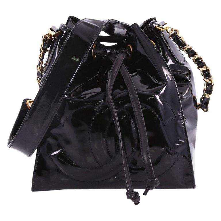 Chanel Vintage Drawstring CC Bucket Bag Patent