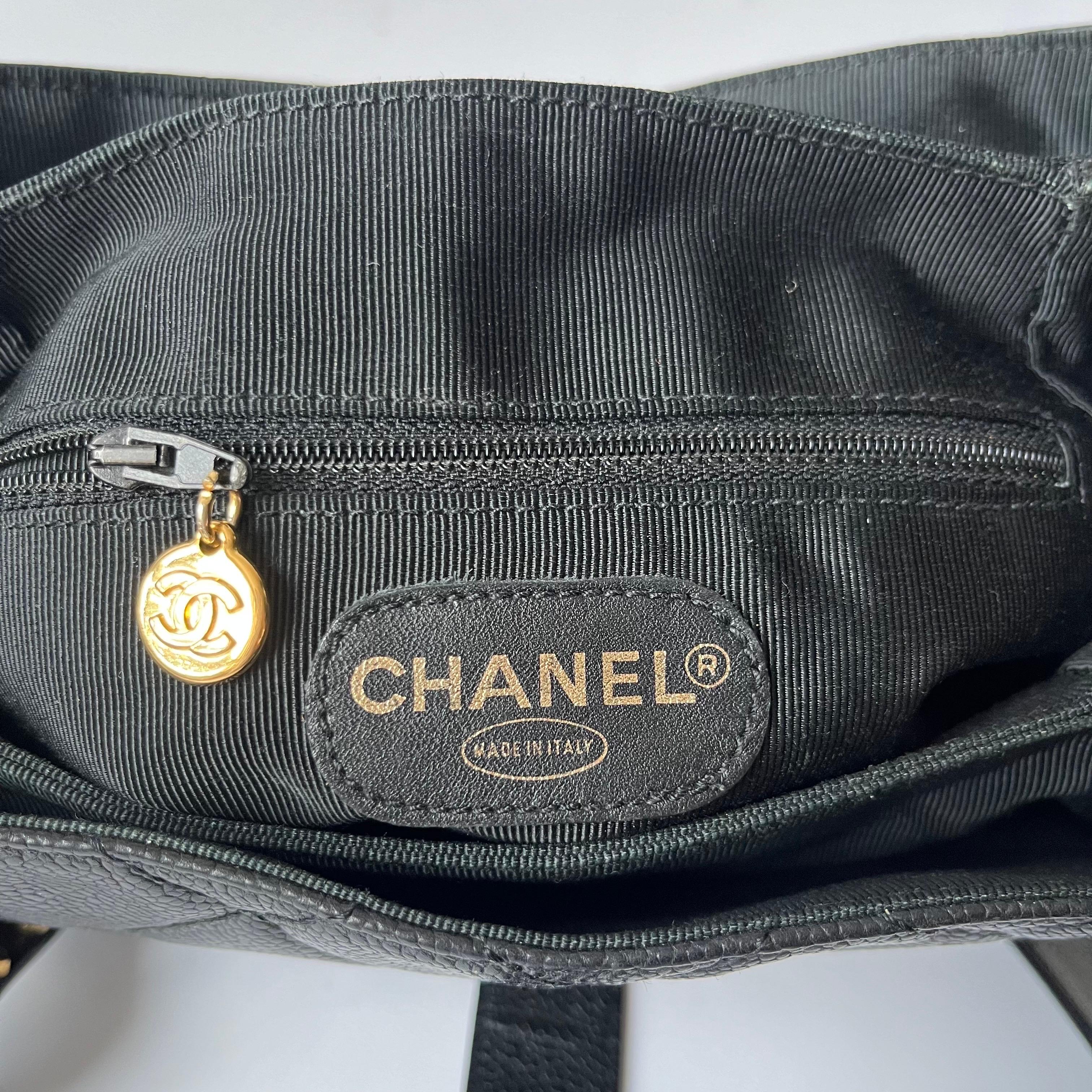 Chanel Vintage Duma Backpack Black Caviar Leather Gold Hardware, 1996-97 For Sale 6