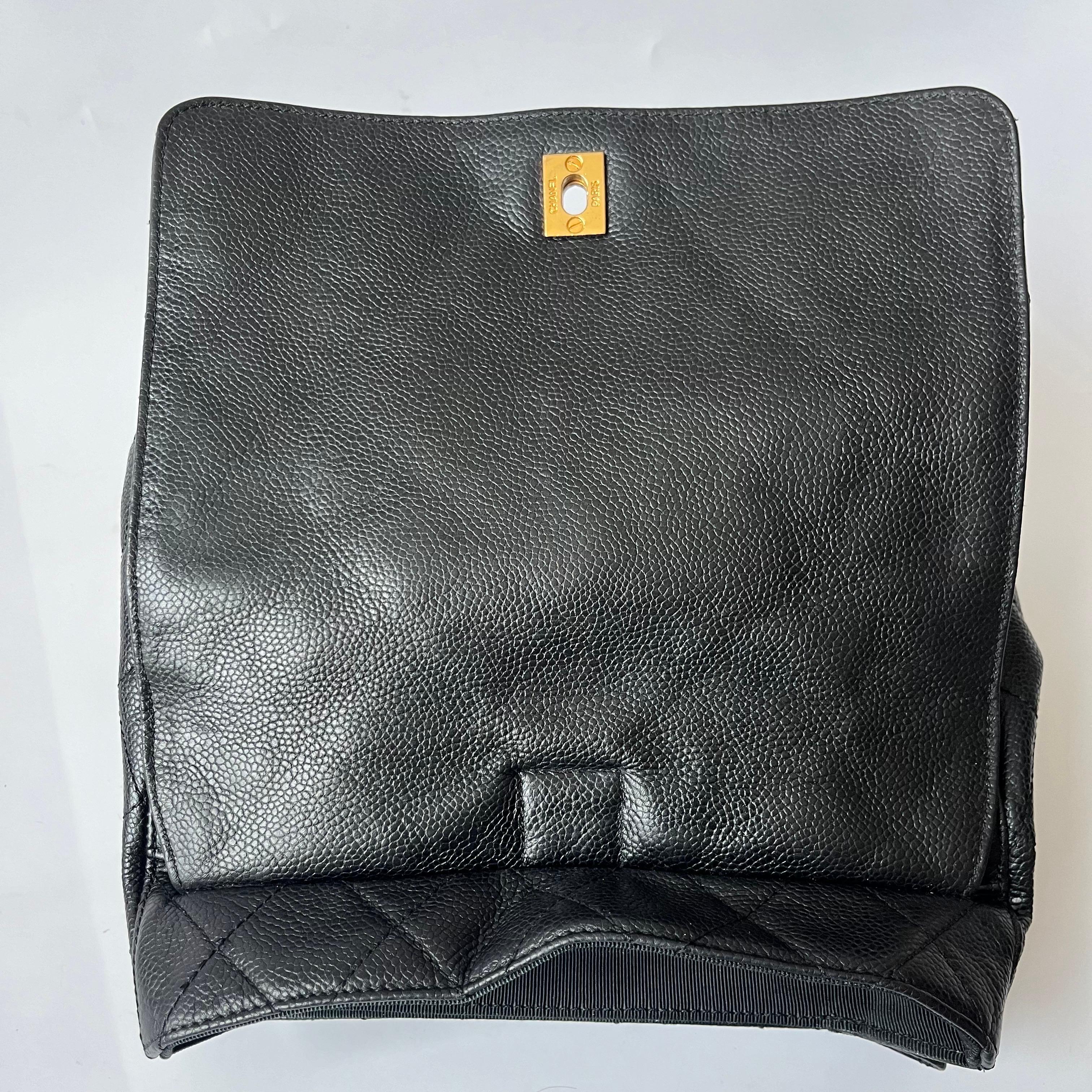 Chanel Vintage Duma Backpack Black Caviar Leather Gold Hardware, 1996-97 For Sale 11