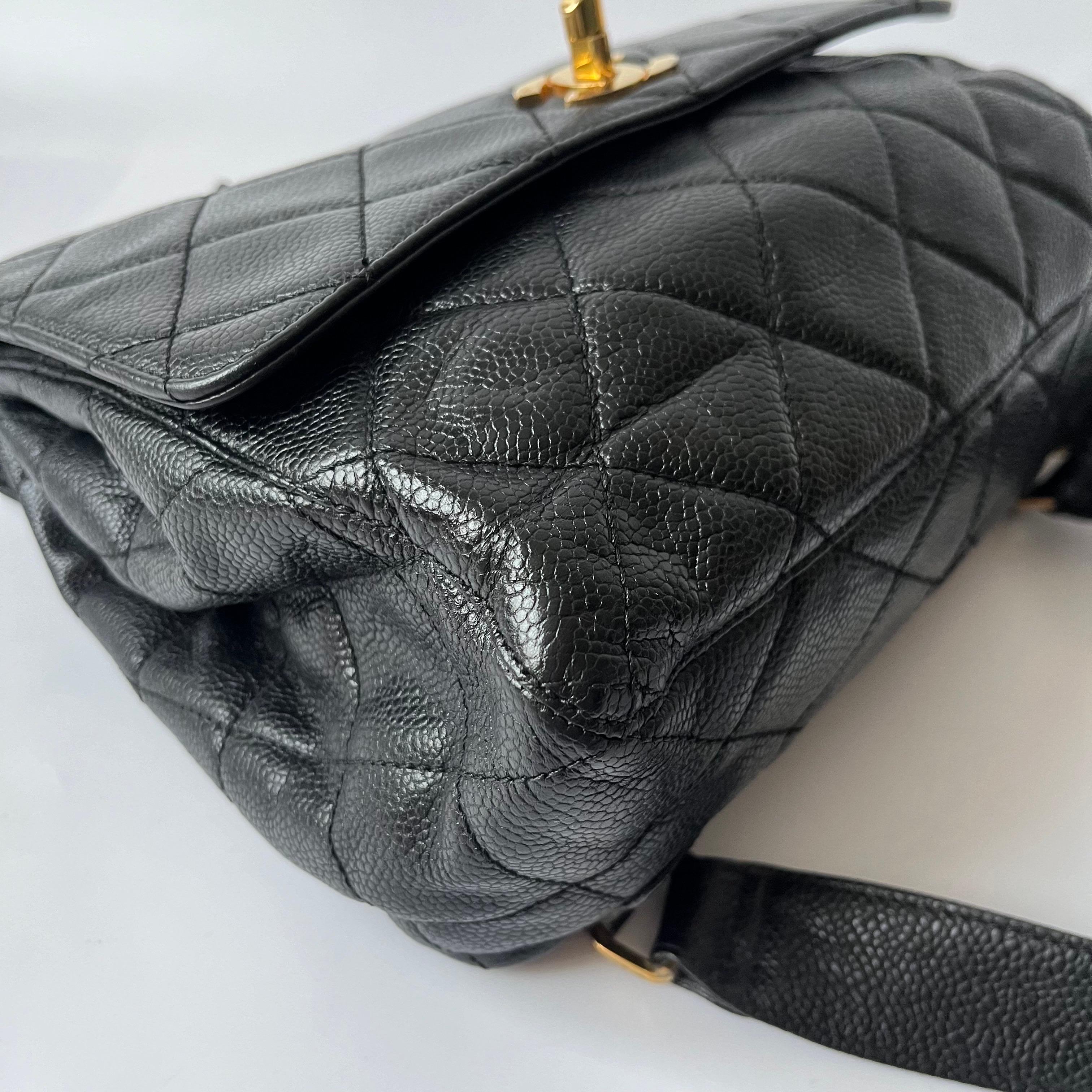 Chanel Vintage Duma Backpack Black Caviar Leather Gold Hardware, 1996-97 For Sale 12