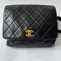 Chanel Vintage Duma Backpack Black Caviar Leather Gold Hardware, 1996-97