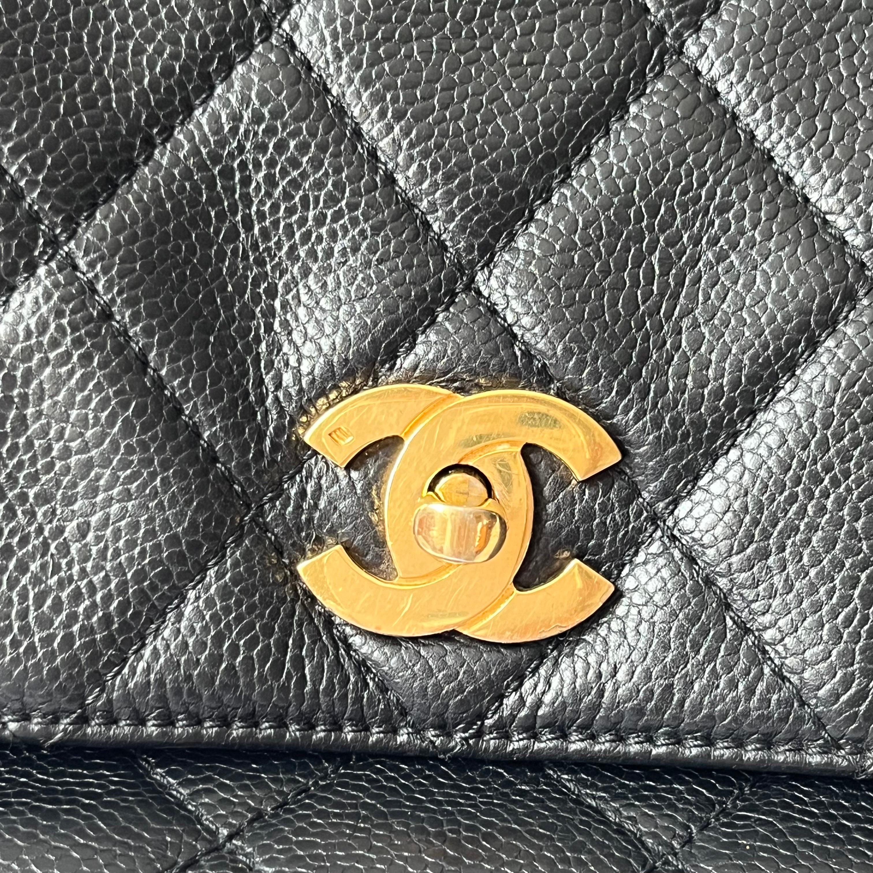 Chanel Vintage Duma Backpack Black Caviar Leather Gold Hardware, 1996-97 For Sale 3