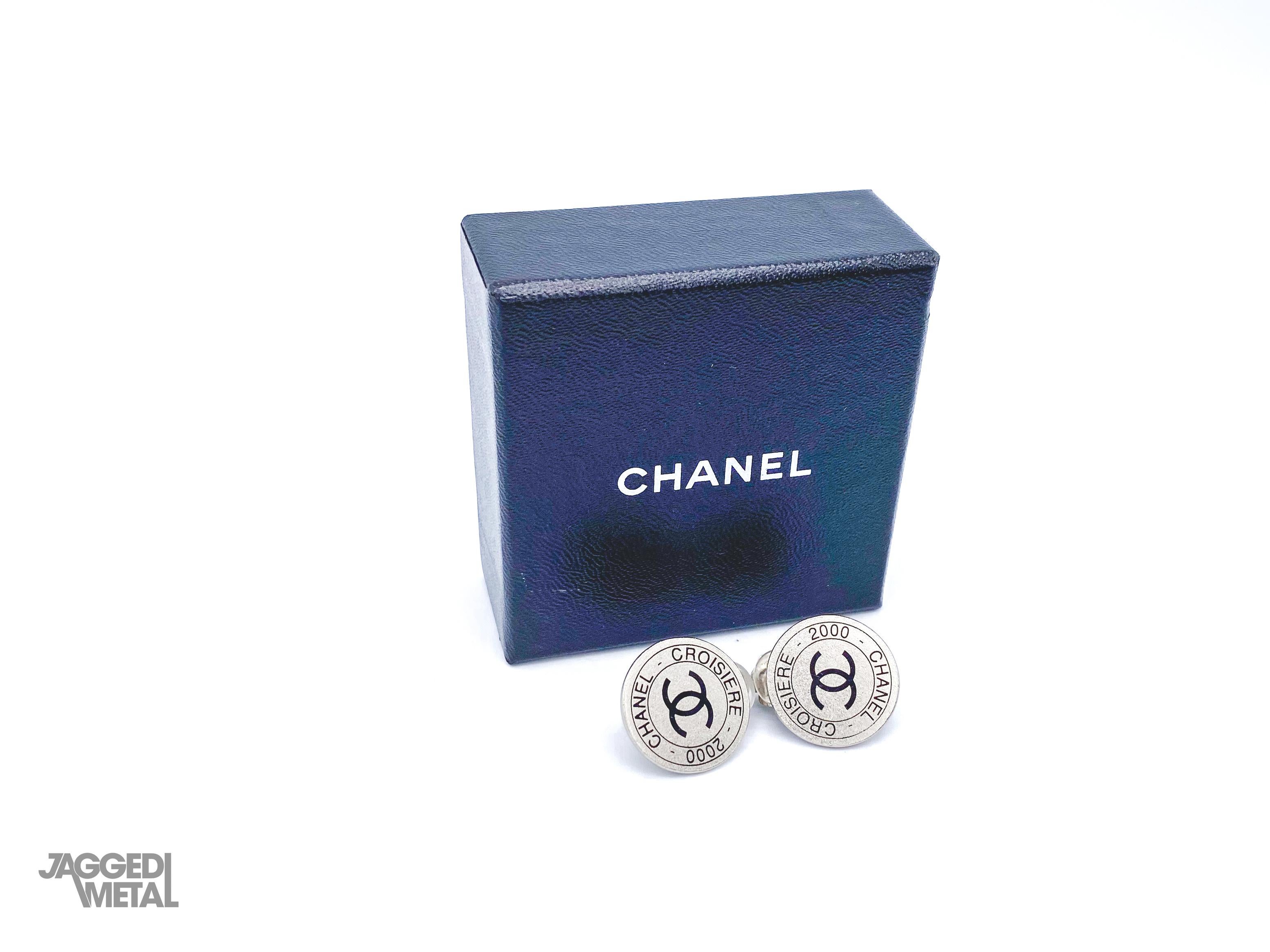Chanel Vintage 2000s Clip On Earrings

Detail
-Made in France for the 2000 Cruise Collection
-Stainless steel silver tone metal
-Feature the iconic CC logo front and centre in black
-The words Chanel Croisiere 2000 surround the CC (French for Chanel