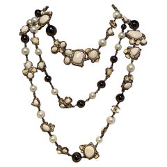 Chanel Vintage Enamel and Pearl Necklace