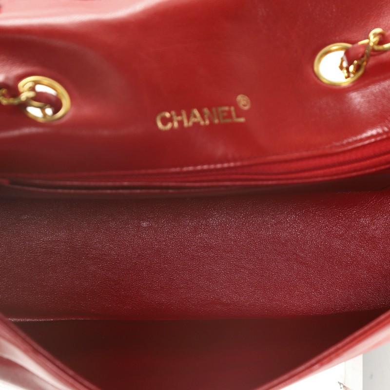 Red Chanel Vintage Envelope Flap Bag Chevron Lambskin Medium