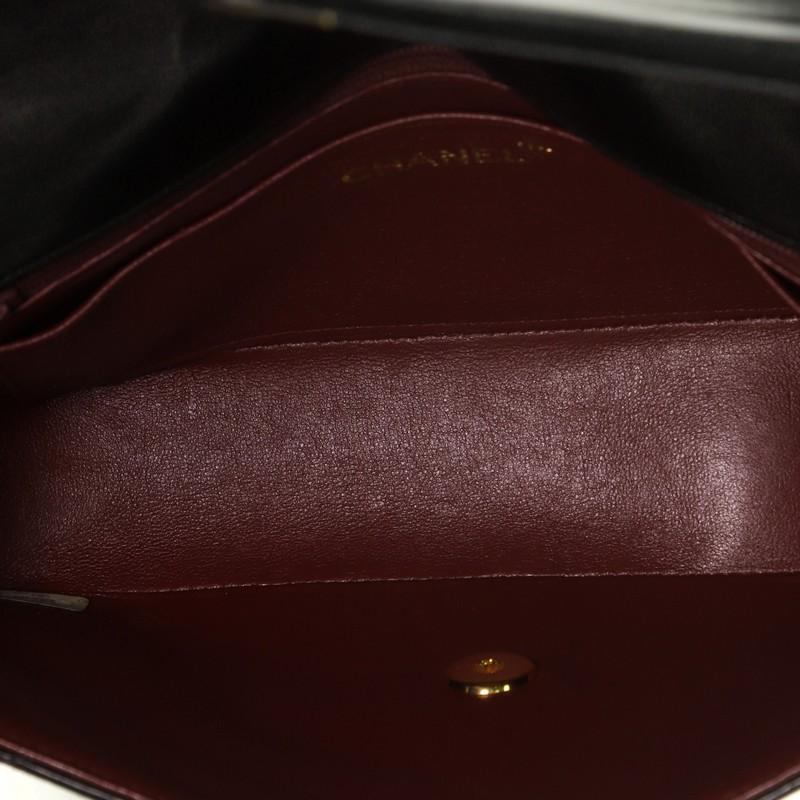 Black Chanel Vintage Envelope Flap Bag Chevron Lambskin Medium 