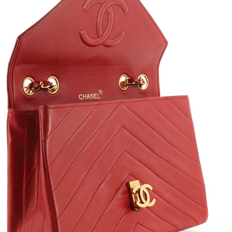 Women's or Men's Chanel Vintage Envelope Flap Bag Chevron Lambskin Medium