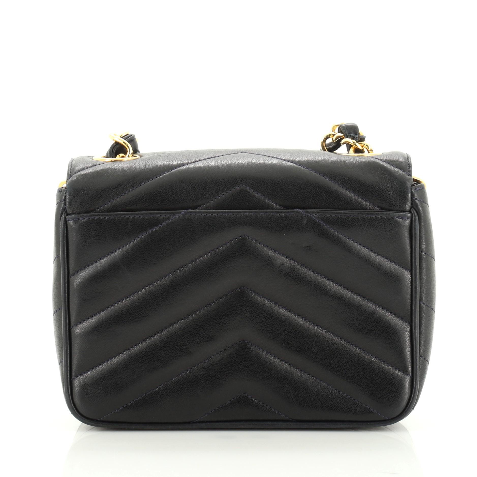 Chanel Vintage Envelope Flap Bag Chevron Lambskin Mini  In Good Condition In NY, NY