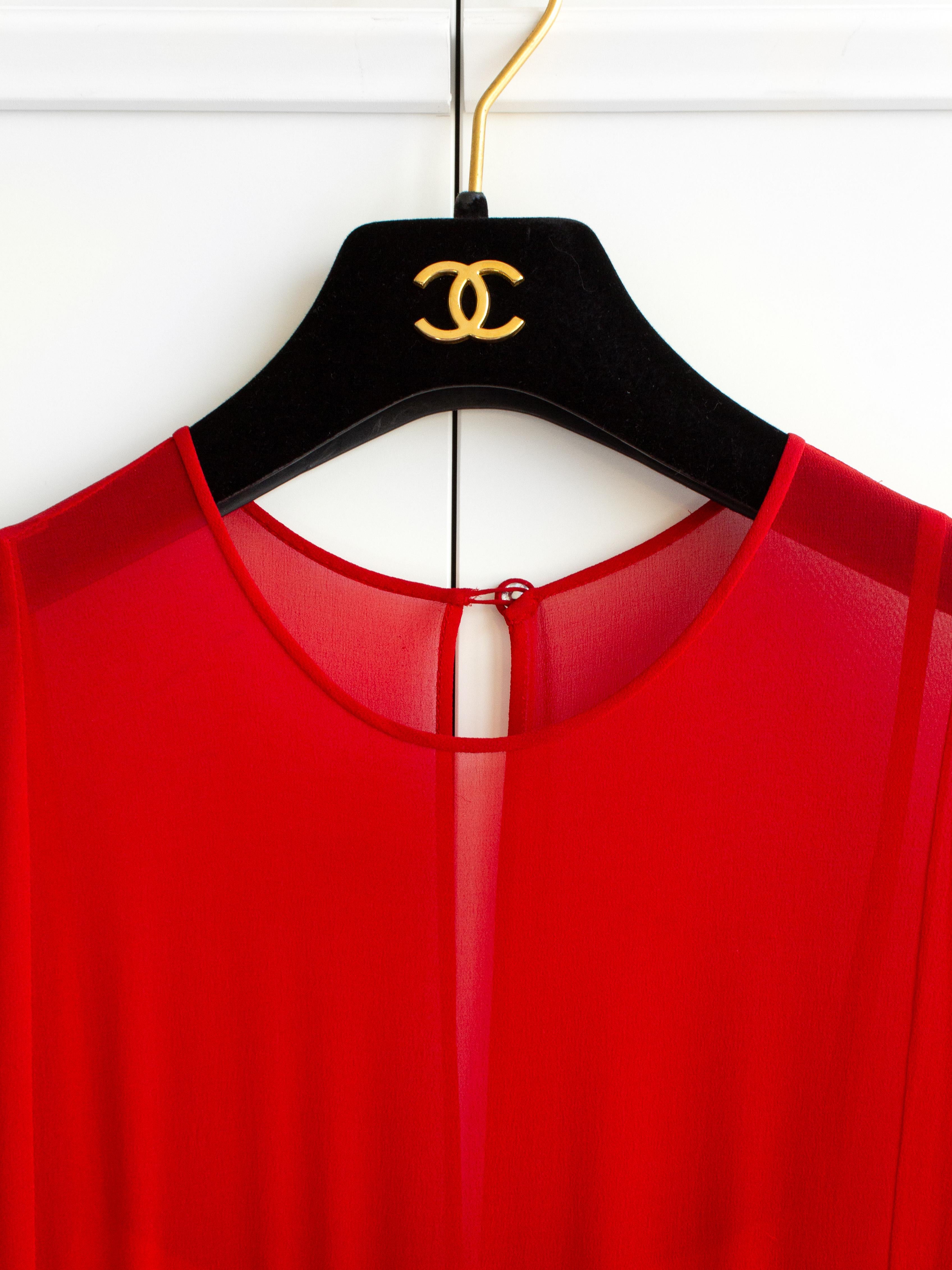 Chanel Vintage F/W 1983 Red Black Sequin Embellished Evening Dress Gown 1