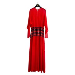 Chanel Vintage H/W 1983 Rot-schwarzes, paillettenbesetztes Abendkleid