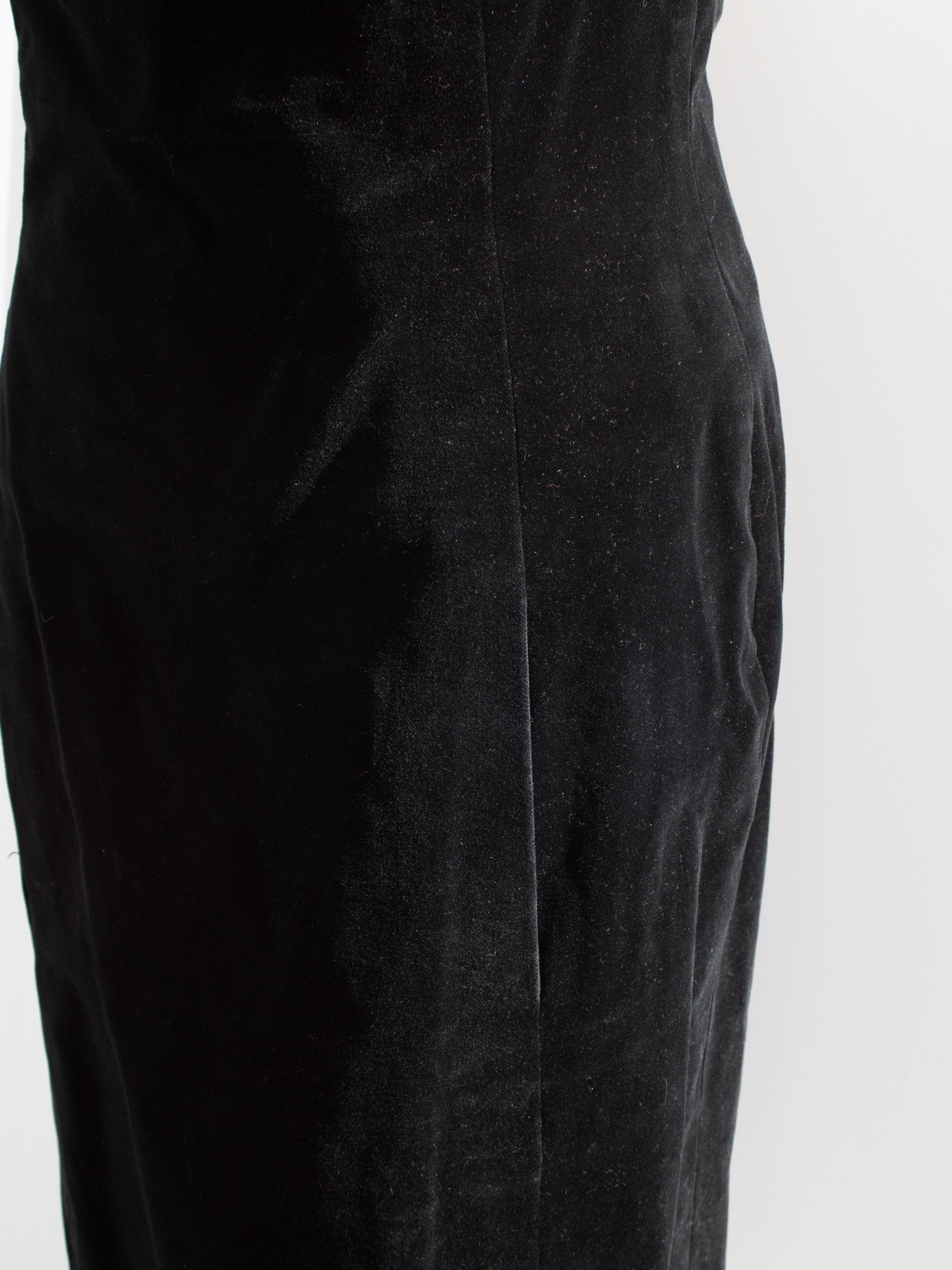 Chanel Vintage F/W 1985 Lesage Gold Sunburst Embellished Black Velvet Knee Dress 8
