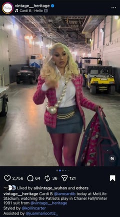 Chanel Vintage F/W 1991 Hip-Hop Denim Pink 24K Gold Bomber Jacket