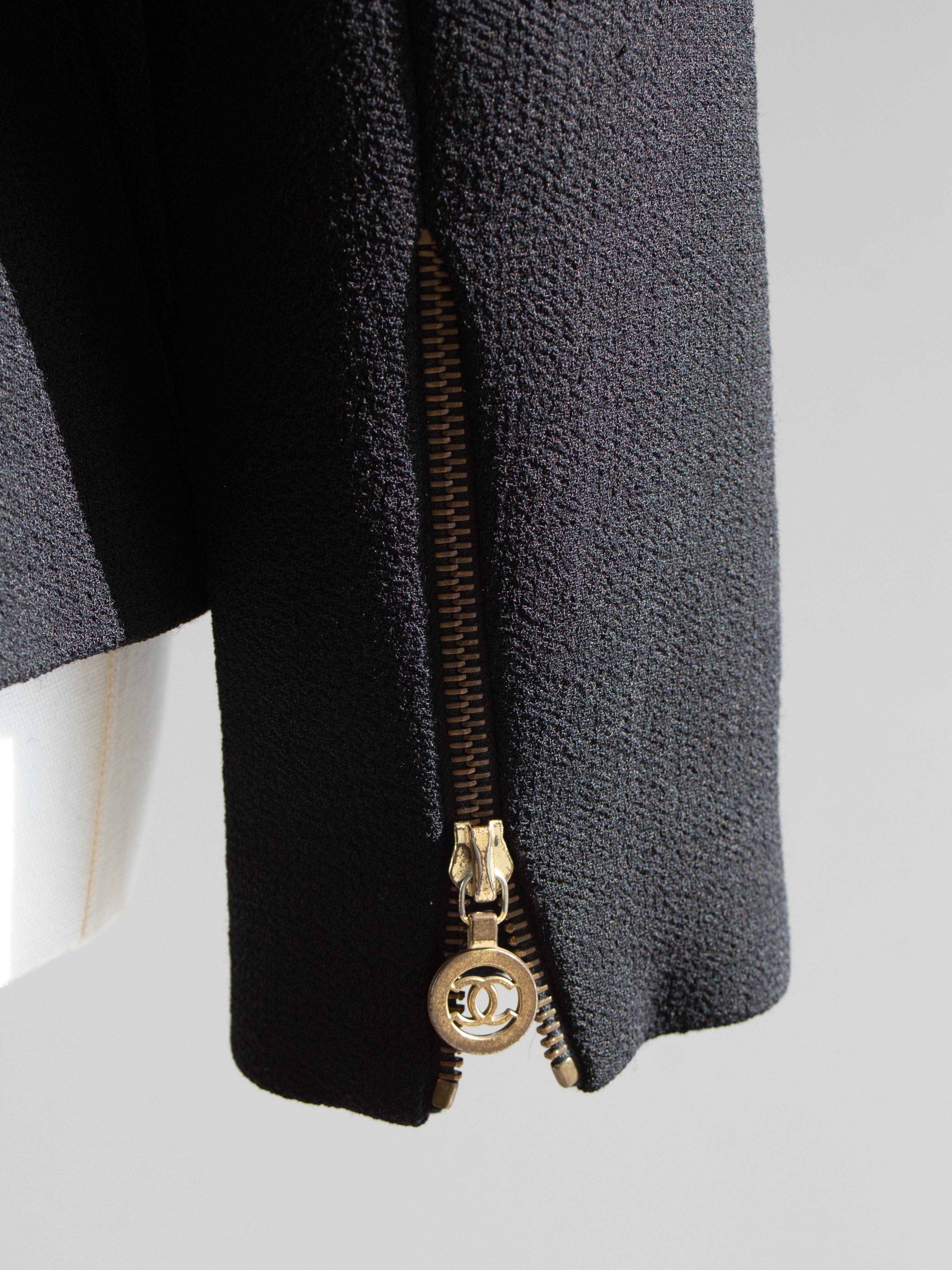 Chanel Vintage A/I 1992 Giacca in tweed con zip oro nero 6