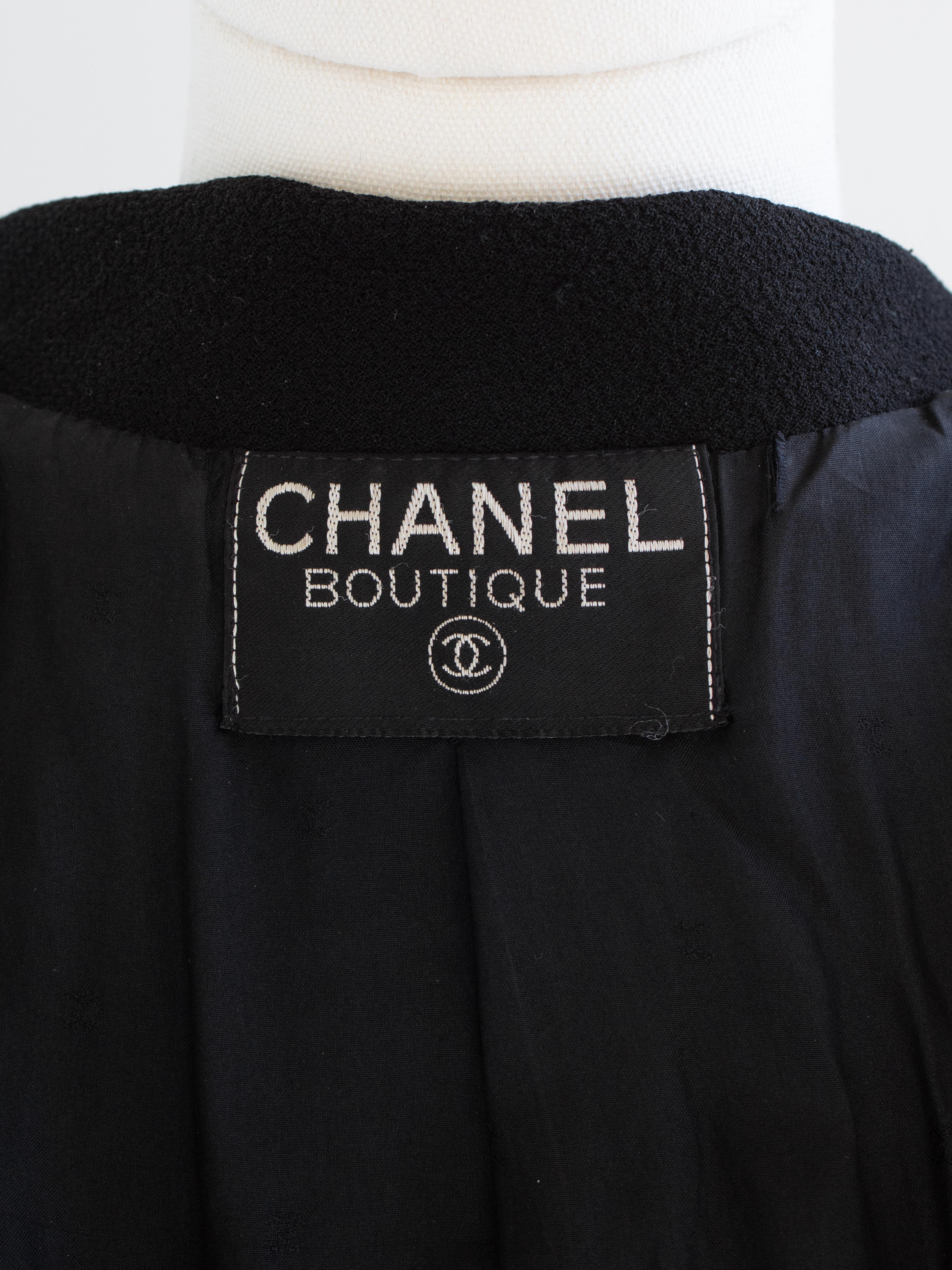 Chanel Vintage F/W 1992 Black Gold Zip Tweed Jacket For Sale 1