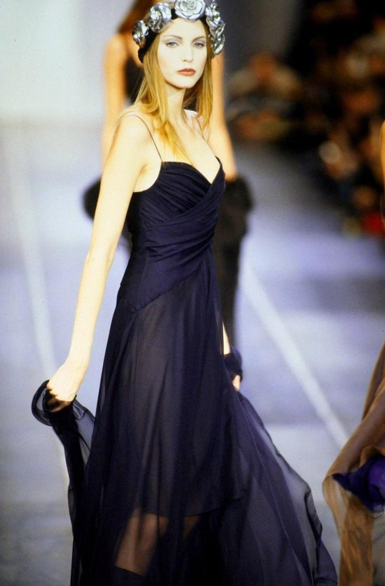 Chanel Vintage F/W 1993 Eggplant Purple Draped Silk Maxi Dress 93A Gown at 1stDibs Chanel Vintage F/W 1993 Eggplant Purple Draped Silk Maxi Dress 93A Gown at 1stDibs