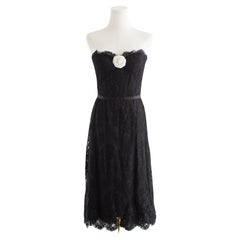 Chanel Vintage F/W 1995 - Robe en dentelle noire à fleurs Sweetheart 95A LBD