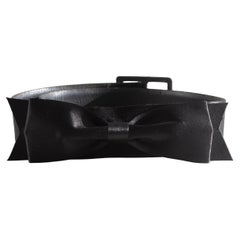 Chanel Vintage F/W 1995 Cinturón 95A Cintura Ancha Lazo Raso Negro