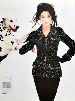 Veste Chanel Vintage Automne-Hiver 1995 en tweed « Popcorn Snowflake » noir et blanc, modèle 95A